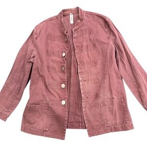 Military Band Jacket Dusty Rose Cotton Structured Indie Statement Womens M